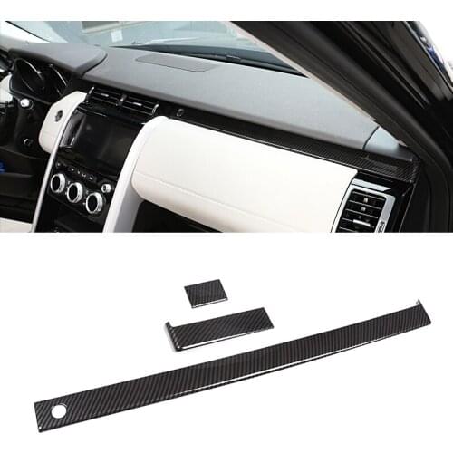 Car styling ABS Plastic Carbon Fiber Style Co-pilot Decorate Strips Trim For Land Rover Discovery 5 L462 2017 2018 Accessories