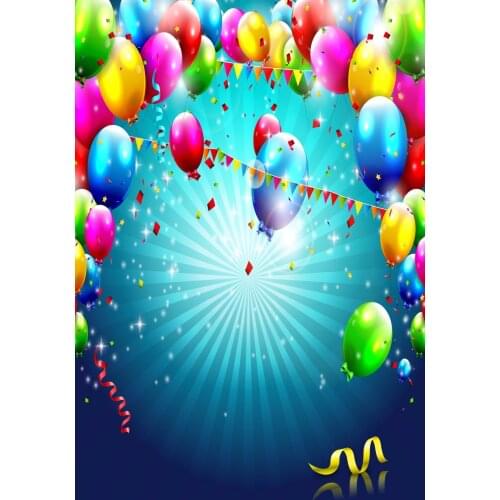VinylBDS Balloons Photography Backgrounds Children Backdrops Happy Birthday Photography Newborn Backdrop Stage Backgrounds