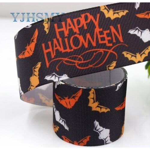 YJHSMY G-18914-1122,10 yards,38 mm Halloween Ribbons Thermal transfer Printed grosgrain,Gift wrapping DIY Handmade materials