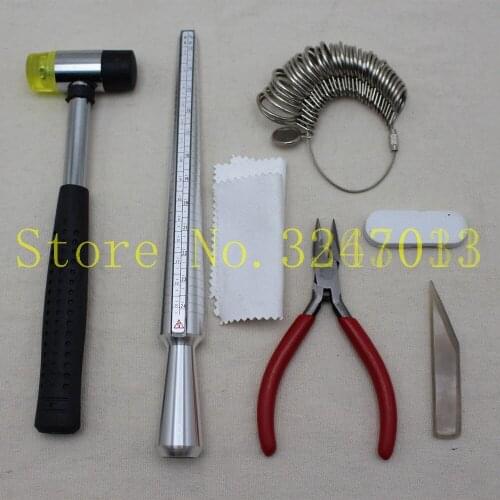 Jewelry Tool Sets with ring sizer mandrel and jewelry polishing cloth