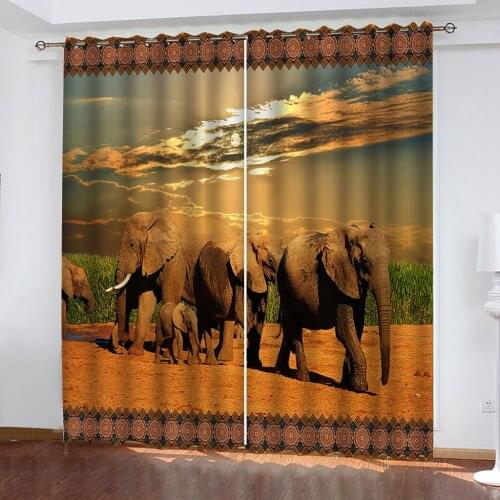 3D Curtain Custom Animals Under The Scorching Sun Curtain For Living Room Bedroom Curtain Blackout Window Curtain 3D