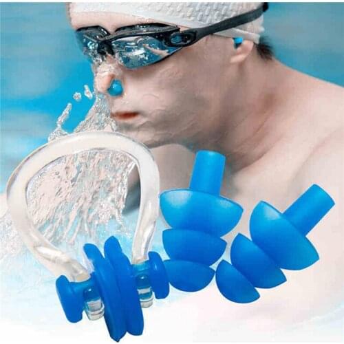 1 Set Soft Silicone swimming nose clip swim pool accessories nose clip nose clip earplug earplugs suit swim earplugs