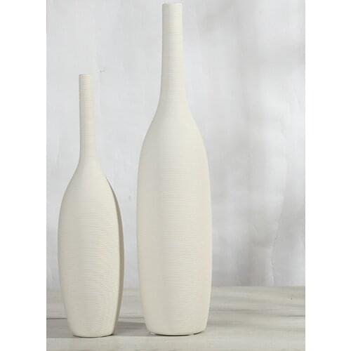 1 Pcs Chinese Porcelain Nordic Modern Ceramic White Vase Ornaments Creative Home Decoration Accessories Table Top