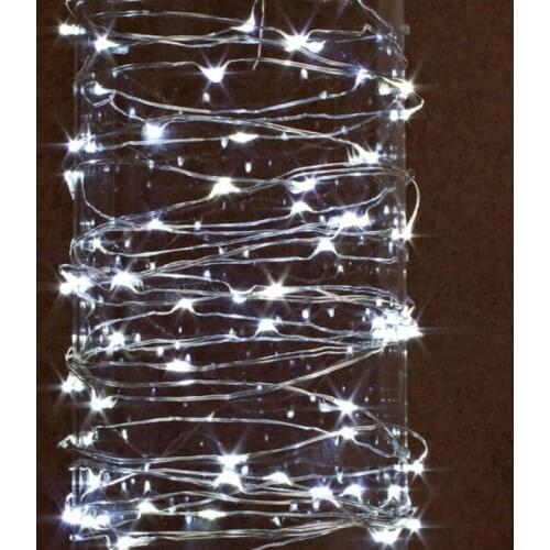 10M/100 battery operated LED holiday lights Christmas decor mini silver copper wire fairy starry twinkle string light