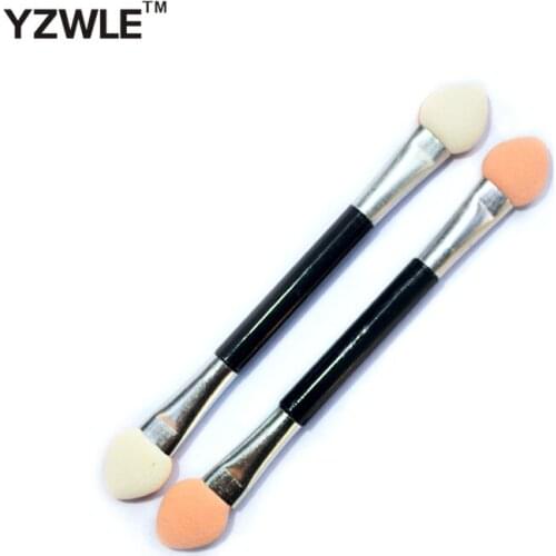 10pcs Eyeshadow Applicator Pro Sponge Double Ended Make Up Supplies Portable Eye Shadow Brushes Nail Mirror Powder Brush