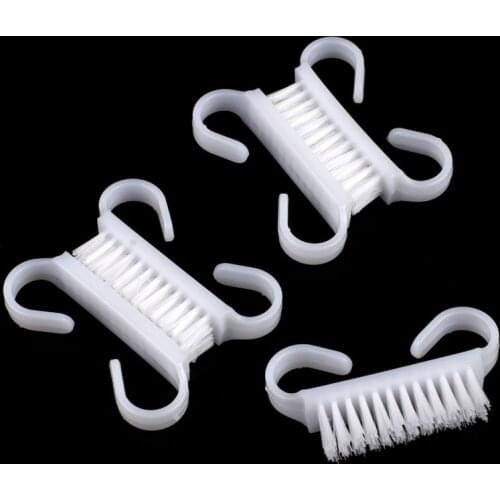 10Pcs/Set White Plastic Nail Cleaning Brushes Set Powder Dust Remover Nail Care Accessories Pedicure Makeup Brushes