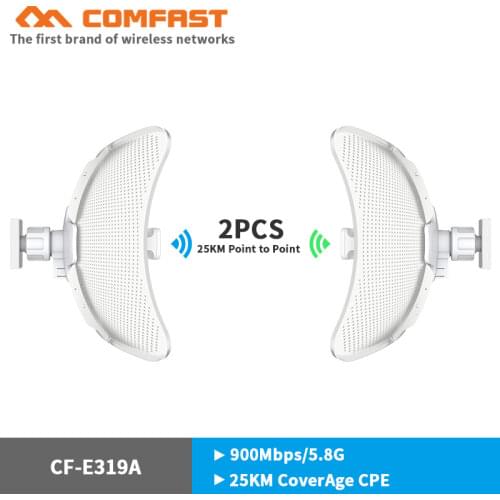 25Km Long range 30dBm High power Outdoor wifi CPE 900Mbp 5.8G 26dbi Antenna Wifi Repeater with gigabit RJ45 port wireless bridge