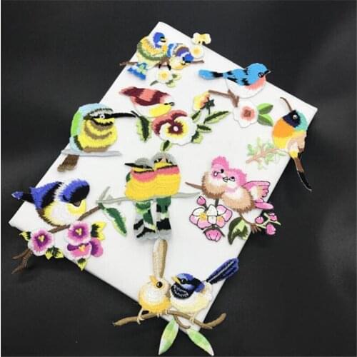 3Pcs Cute Bird Applique Clothing Embroidery Patch Fabric Sticker Iron On Patch Craft Sewing Repair Embroidered BJ0368