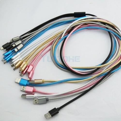 3 In 1 Multi USB Cable for IPhone XS Max XR X 8 7 6 5 Charging Charger Micro USB Cable for Mobile Phone USB Type C Cable 20pcs