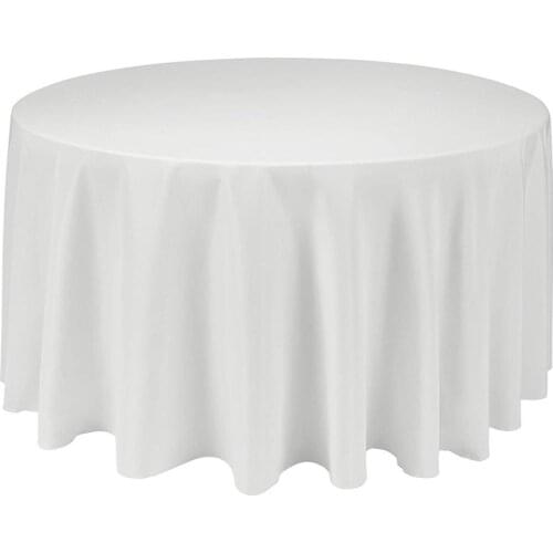 5PCS High Quality Ivory Polyester Plain Table Cloth For Wedding Party Banquet Decoration