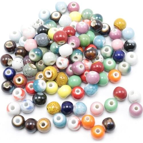 SEA MEW 50 PCS 29 Colors 6mm Ceramic Beads Handmade DIY Beads For Jewelry Making