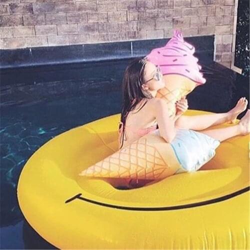 90cm Inflatable Ice Cream Pool Float Water Toy Swimming Ring Mattress Sea Beach Party Prop Kid Adult Pool Float Water Fun Toys