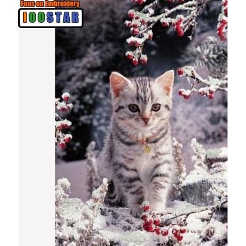 Diamond Embroidery 5D DIY Diamond Painting Cute Cat &Snow &Fruit Diamond Painting Cross Stitch Rhinestone Decoration