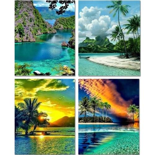 Drilling Diamond Embroidery Full Display Sea Diamond Painting Cross Stitch Gift Home Decoration Round Drill Full Drilling H904