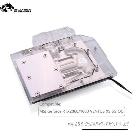 Bykski Water Block use for MSI GeForce RTX2060/1660 VENTUS XS 6G OC Full Cover Copper Radiator Block/ 12V RGB / 5V A-RGB Light