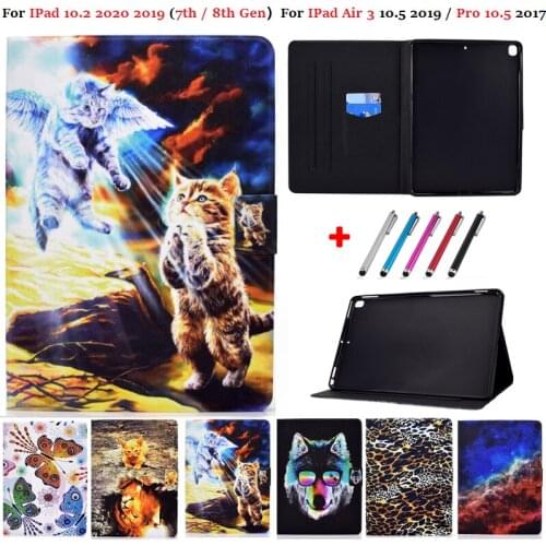 Case for iPad 8th Generation 10.2 2020 Tablet Funda Magnetic Flip Stand PU Leather Cover for iPad 7th 8th Gen Air 3 10.5 Case