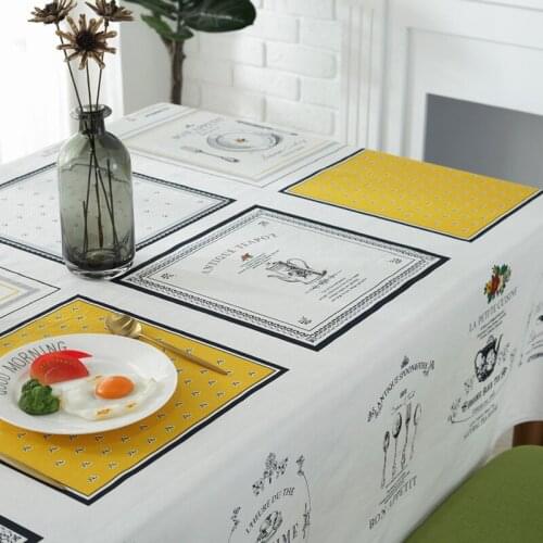 Europe Rectangular Dining Tablecloth Cotton Linen Dining Table Cover Waterproof Party Hotel Wedding Tableware Decorative