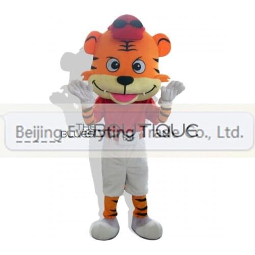 Hot selling Foam Adult cartoon character lovely orange little tiger Mascot Costume Halloween party costumes