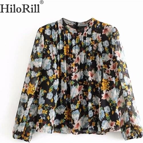 HiloRill Stand-up Collar Blouses