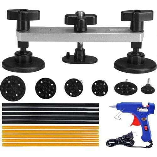 18pcs Pulling Bridge Instruments DIY Hand Tool with Hot Melt Glue Spear Paintless Dent Repair Tools Kit Car Dent Repair Tools