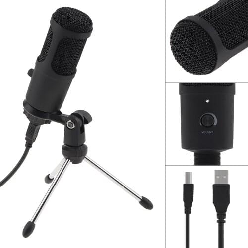 New Metal USB Condenser A6 Microphone Recording for Laptop Computer Windows Cardioid Recording Vocals Voice for Live/Video/Chat