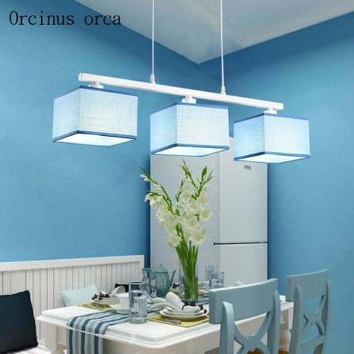 Mediterranean blue three chandelier cafe bar Nordic modern minimalist Chandelier free shipping