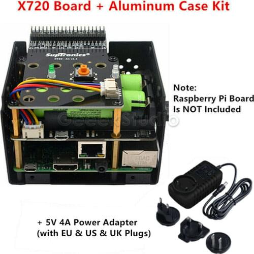 Raspberry Pi X720 Power Management UPS HAT (18650 Power) +Safe Shutdown+Wake on Lan Expansion Board for Raspberry Pi 3 B+/3B