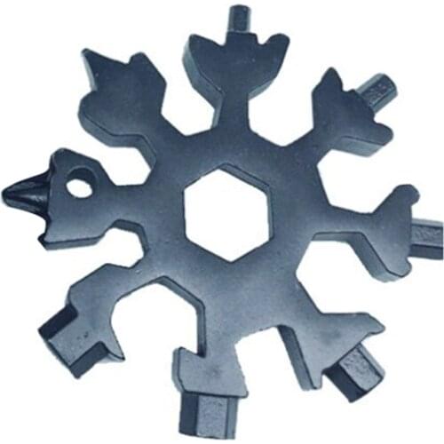 18-in-1Snowflake multifunction Tool combination Portable Snowflake Tool With Key Ring Allen wrench for Home Car Outdoor Survival