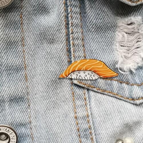 Cartoon Sushi Badges Jewelry Shirt Brooches For women Cute Acrylic Lapel Pin Scarf Buckle Shirt Jeans Hat Accessories