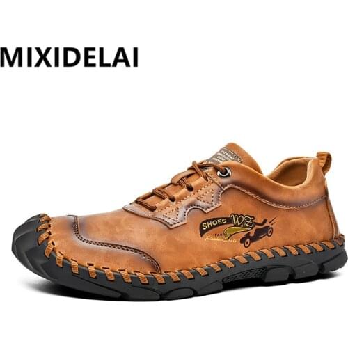 New Summer Soft Mens Casual Shoes Breathable Leather Handmade Loafers Brand Men Shoes Flat Moccasins Men Sneakers Size 38-46