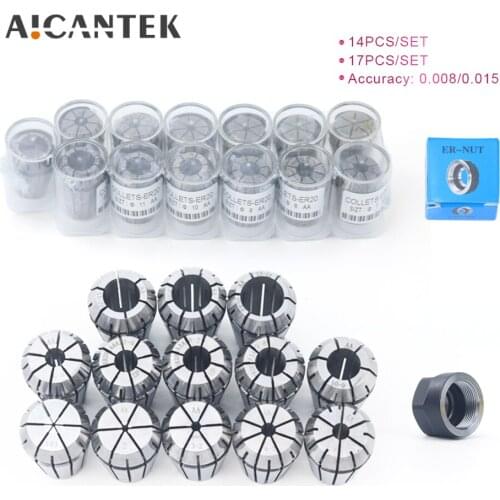 16Pcs/Set ER25 Spring Collet Set 2-16mm Precision 0.015/0.008 CNC Chuck ER25UM Nut For Milling Lathe Tools Spindle Motors