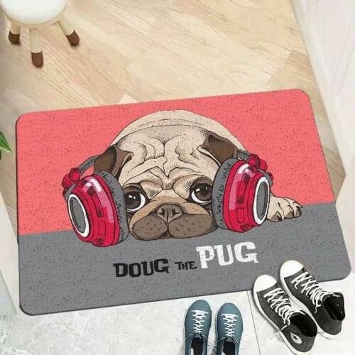 Cartoon Shar Pei Printed Non-Slip Floor Rugs Welcome Doormat Entrance Hallway Front Door Mat Outdoor Rugs Carpet Bedroom Kitchen