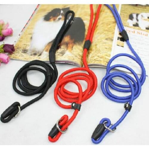 Nylon Dog Training Leash Dogs P Chain Slip Collar Walking Leads Rope For Small Medium Breeds Chihuahua Teddy