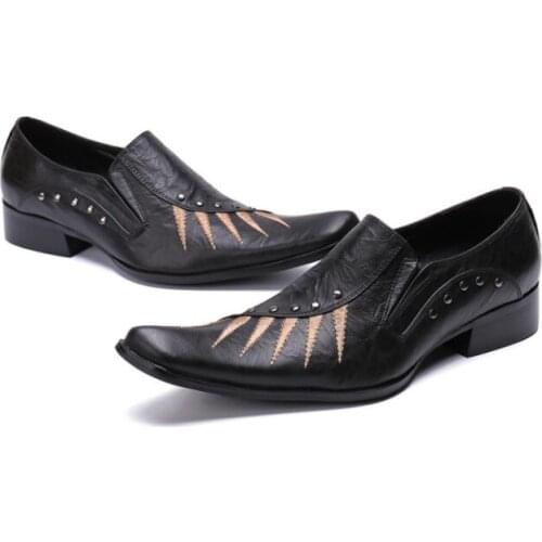 Italian New Dress Men Shoes Genuine Leather Designer Oxford Shoe For Men Wedding Office Brogue Business Shoes Black