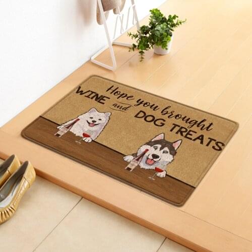 New Dog Cat Print Letter Doormat Soft Flannel Carpet for Kitchen Bedroom Non-Slip Decor Cartoon Floor Door Mat