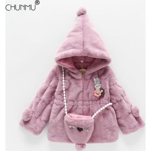 Newborn Baby Girl Clothes Faux fur Childrens Jacket For Autumn Winter Baby Girls Coats For Kids Clothing Thicken Babies Coats
