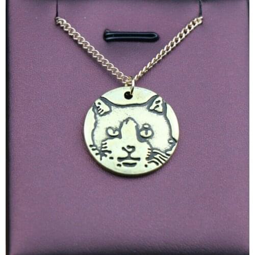 Handmade cartoon retro cat necklace animal pendant jewelry
