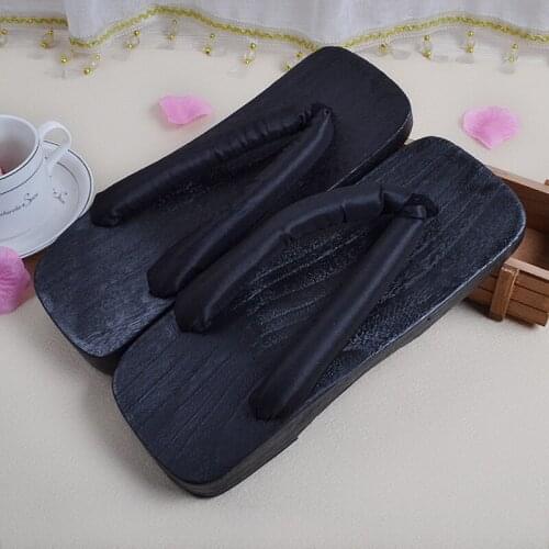 Mens Geta Japanese Kimono Clogs Mens Japan Samurai Clogs Cosplay Shoes Flip Flops