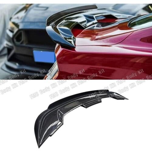 Carbon Fiber / FRP Rear Trunk Boot Lip Wing Spoiler for Ford Mustang Coupe GT V8 V6 Coupe GT500 Two levels Spoiler 2015 - 2020