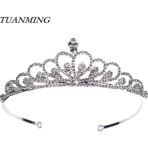 Rhinestone Bride Hairband Crown Wedding Bride Hair Jewelry Bridesmaid Princess Hair Hoop Headpieces Brides Tiara