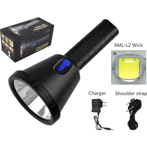 XML2 T6 10W 1200lm LED Handheld Spotlight Hunting Camping Hiking Flashlight Durable Rechargeable Search lamp with Shoulder Strap