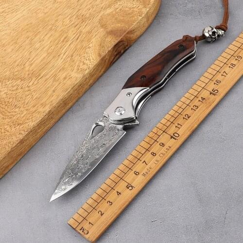 Damascus steel tactical knife hunting machinery vG10 folding knife camping multi-purpose outdoor survival EDC tool
