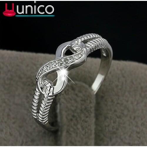 UUNICO Hot Selling New Style Creative Diamond Set 8-Word Ring European And American Fashion WOMENS Engagement Ring