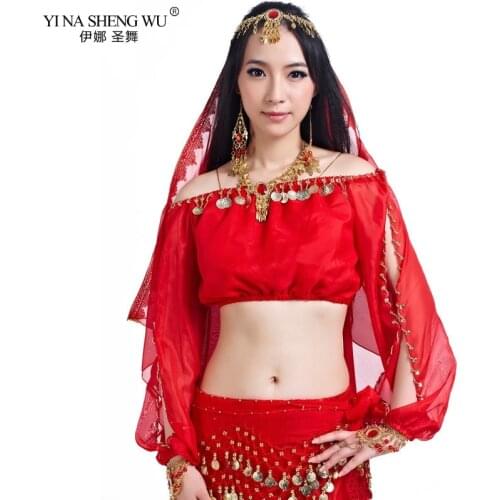 Lady women Sexy Belly Dance Tops Sequin accessories off-the-shoulder bellydance Costumes Tops belly dancing Dancewear Tops Bra