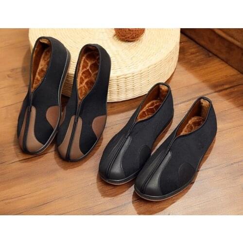Winter warm shaolin monk zen lay taoist shoes tai chi wushu martial arts taiji sneakers kung fu shoes