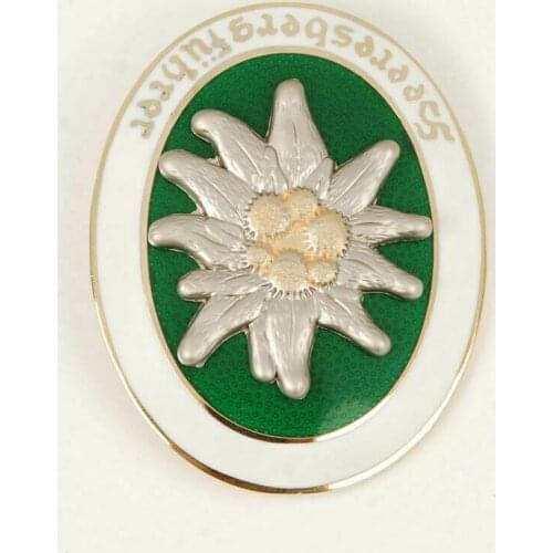 WWII GERMAN MOUNTAIN TROOPS PARATROOPER EDELWEISS METAL BADGE AWARD GOLD CLASSIC military Store