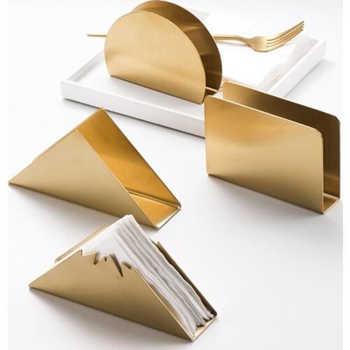 1PC Stainless Steel Napkin Holder Removable Tissue Organization Rack Box Paper Serviette Dispenser Desktop Dining Table Storage