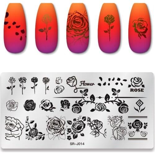 1 Pcs Nail Stamping Plates Rectangle Flower Leaf Mixed Pattern Nail Art Image Design Tools Stamp Template Stencil Templates