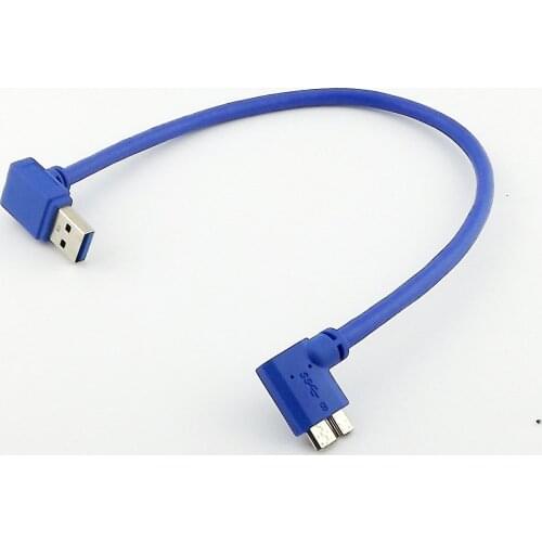 10pcs USB 3.0 A Male Down Angled to Micro B Plug 10 Pin Right Angle Adapter Cable 1FT