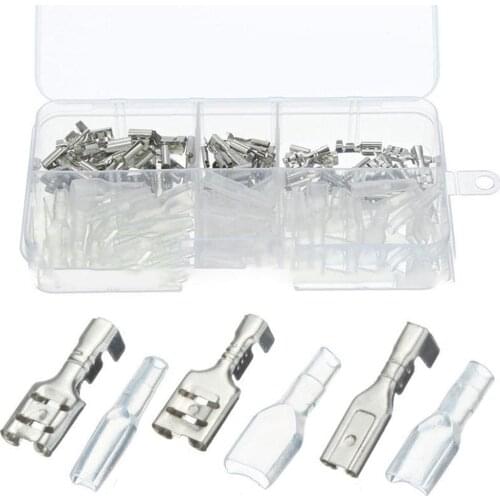 120Pcs/box 2.8mm 4.8mm 6.3mm Wire Connectors Crimp Terminals Crimp With Transparent Insulating Sleeves